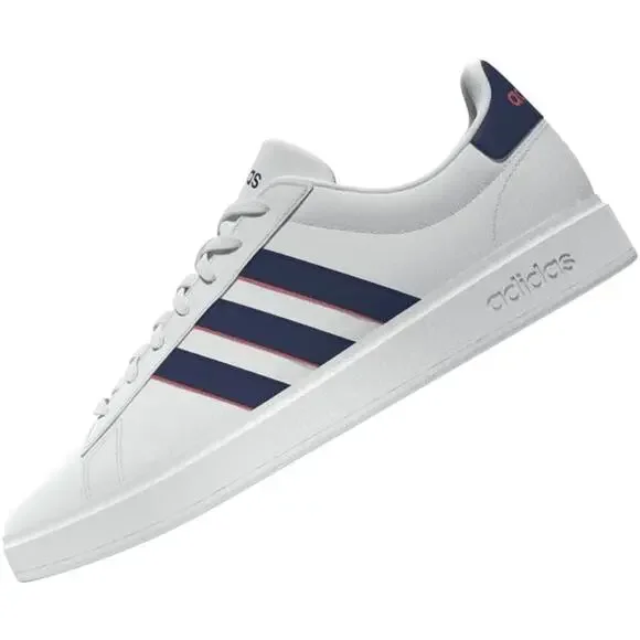 Adidas Men's Grand Court 2.0 Tennis Shoes Size 9.5 Sneakers - White Blue Scarlet - Picture 5 of 7